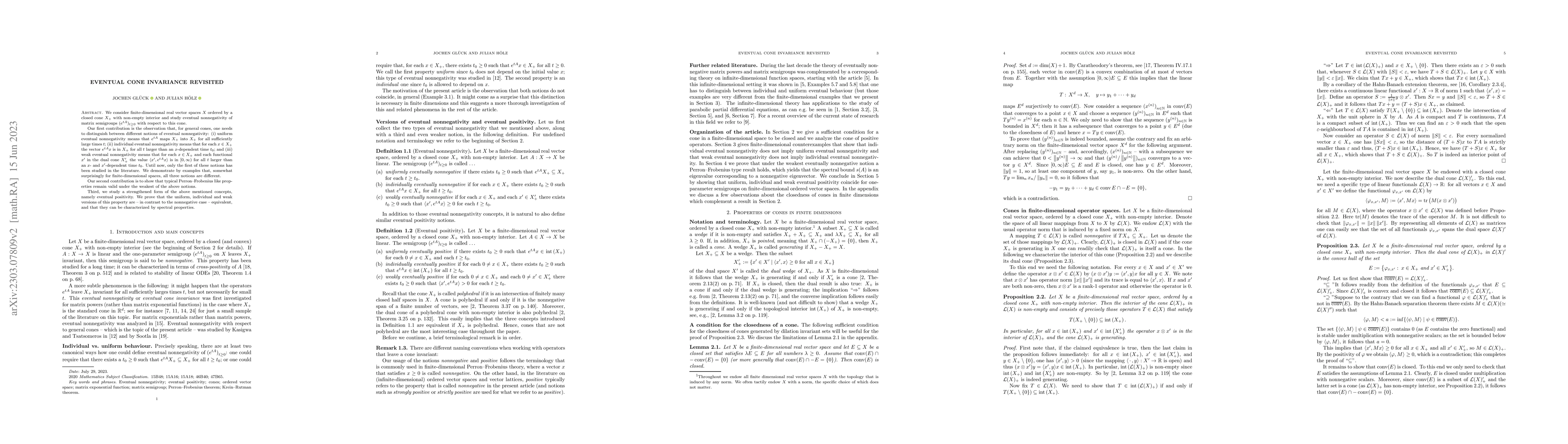 Thumbnail for Eventual cone invariance revisited