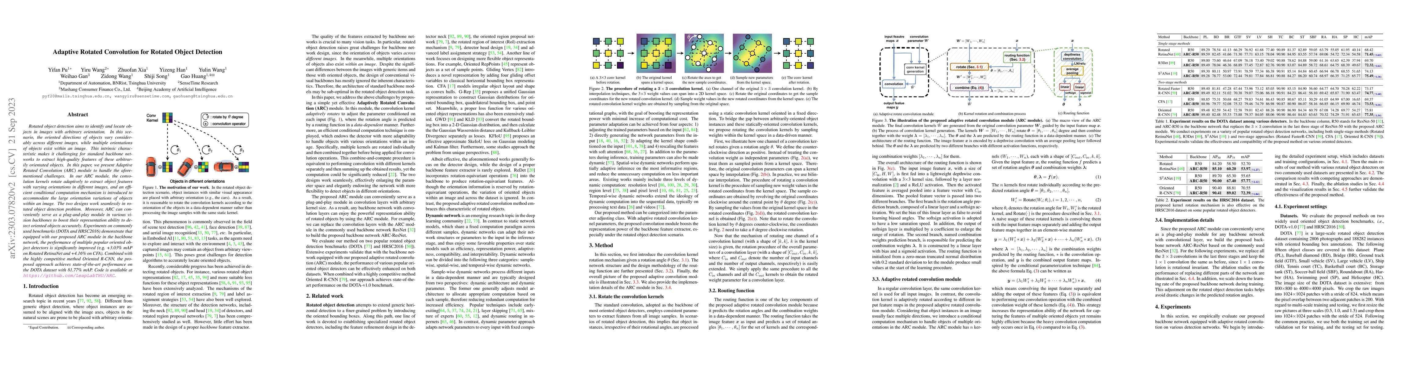 Thumbnail for Adaptive Rotated Convolution for Rotated Object Detection