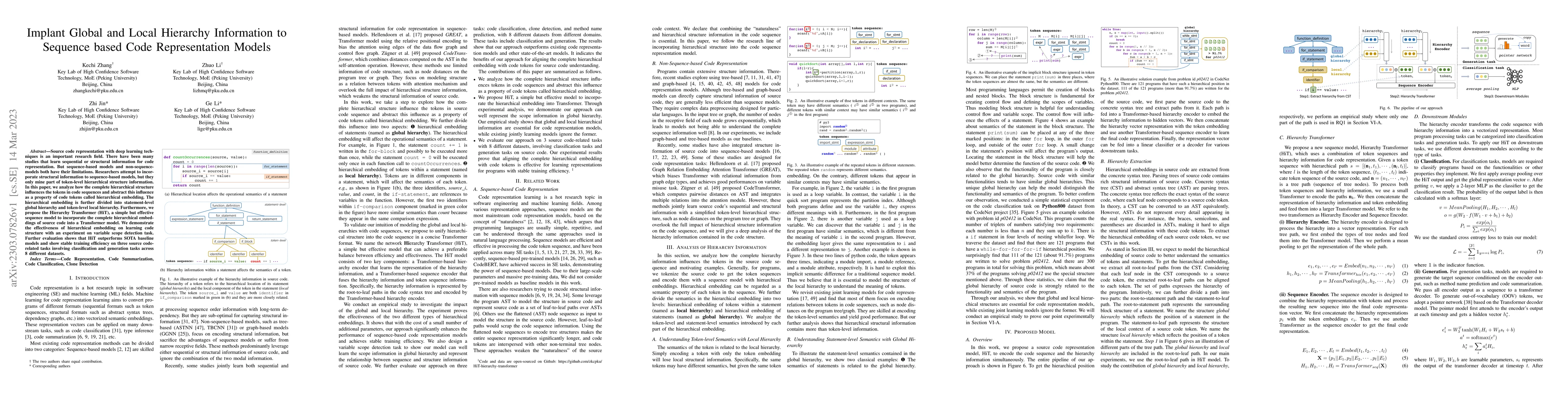 Thumbnail for Implant Global and Local Hierarchy Information to Sequence based Code
  Representation Models