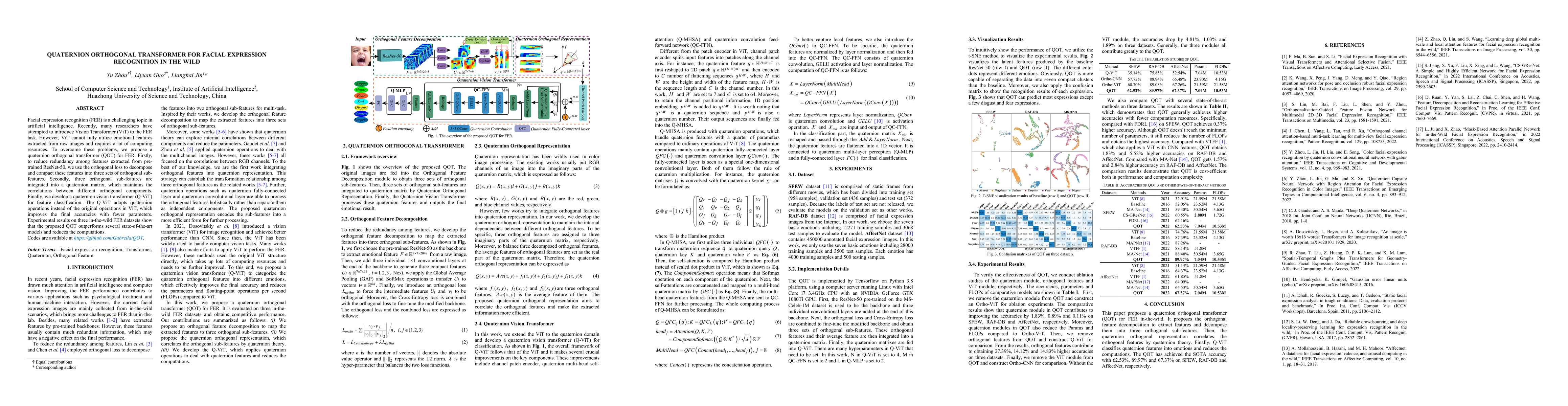 Thumbnail for Quaternion Orthogonal Transformer for Facial Expression Recognition in
  the Wild