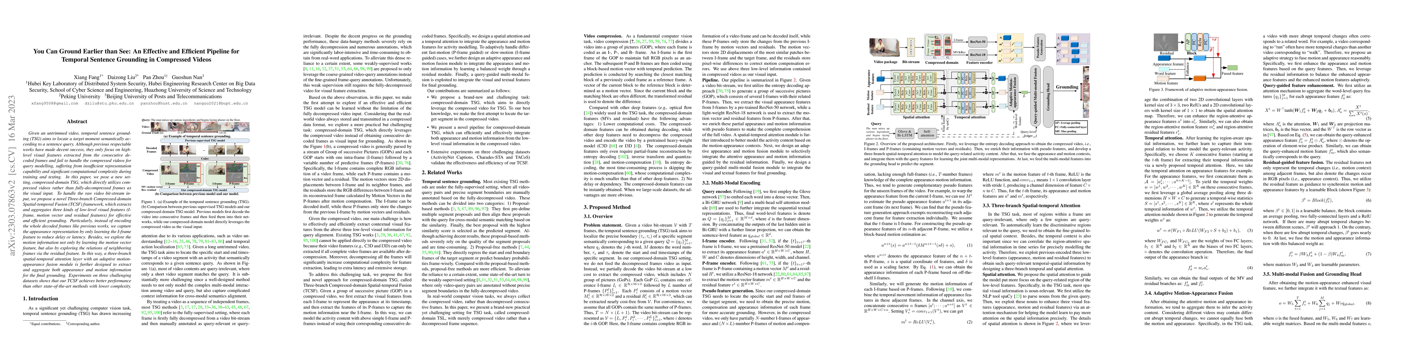 Thumbnail for You Can Ground Earlier than See: An Effective and Efficient Pipeline for
  Temporal Sentence Grounding in Compressed Videos