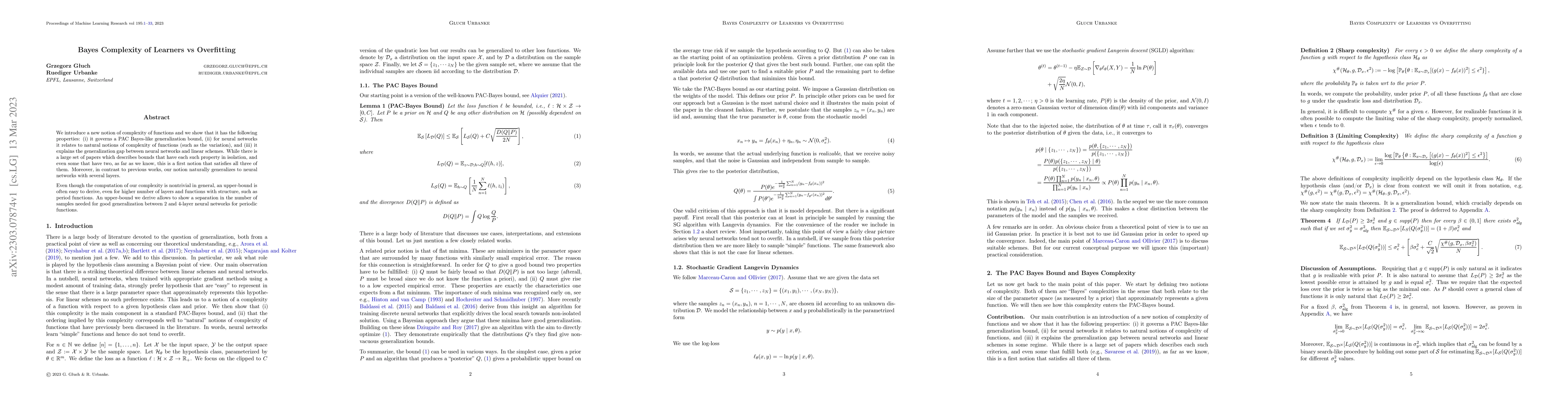 Thumbnail for Bayes Complexity of Learners vs Overfitting