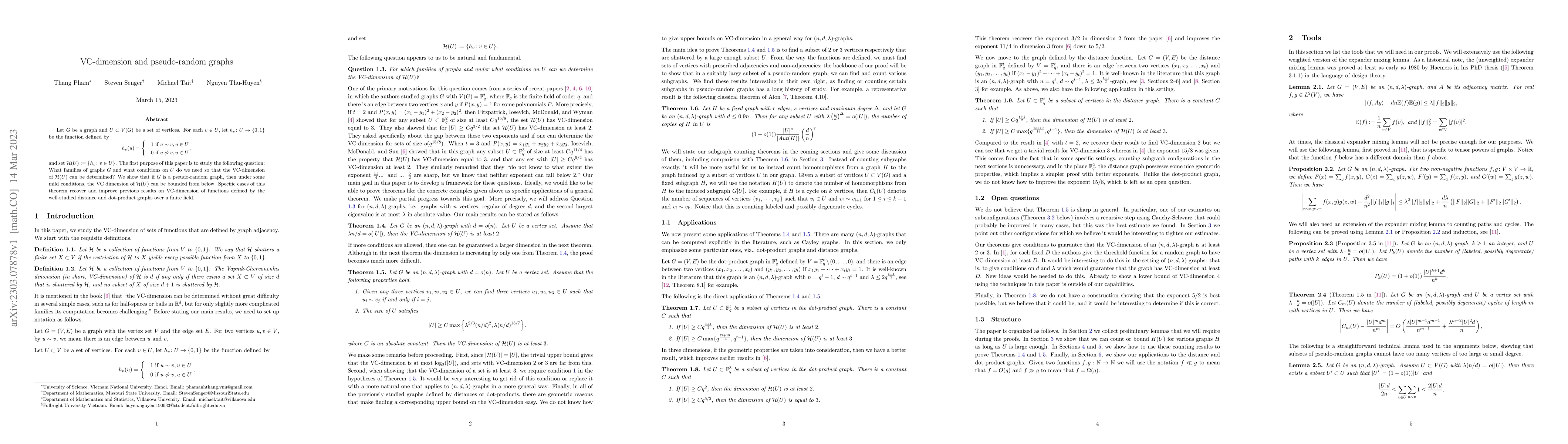 Thumbnail for VC-dimension and pseudo-random graphs