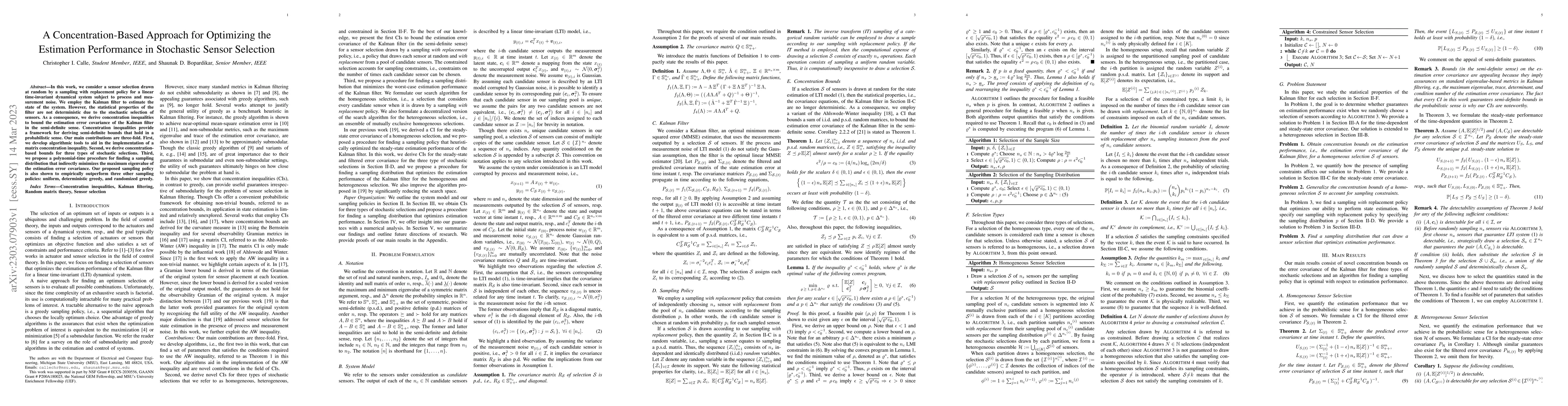 Thumbnail for A Concentration-Based Approach for Optimizing the Estimation Performance
  in Stochastic Sensor Selection