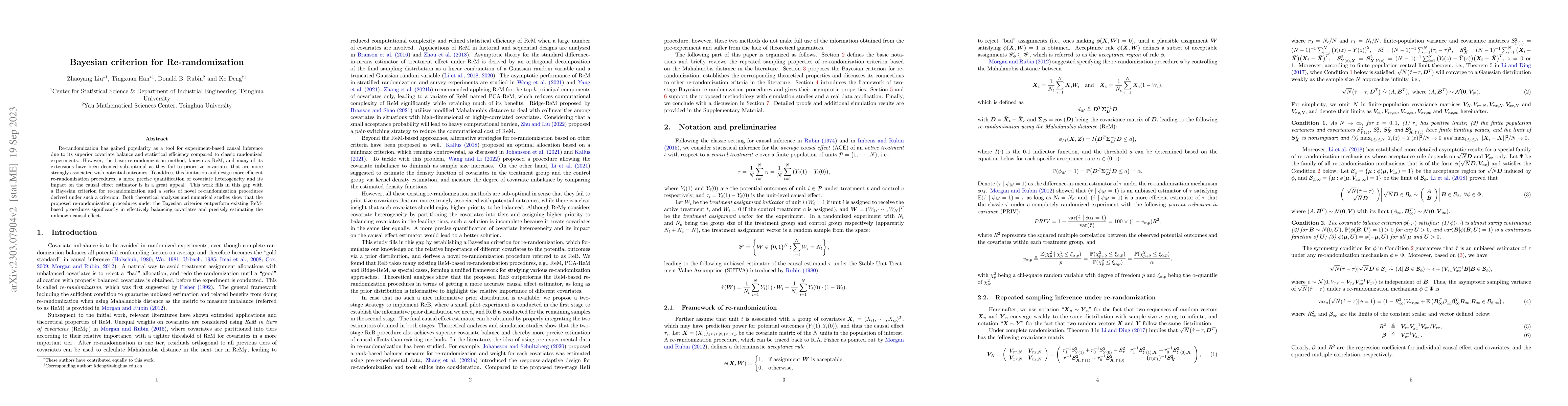Thumbnail for Bayesian Criterion for Re-randomization