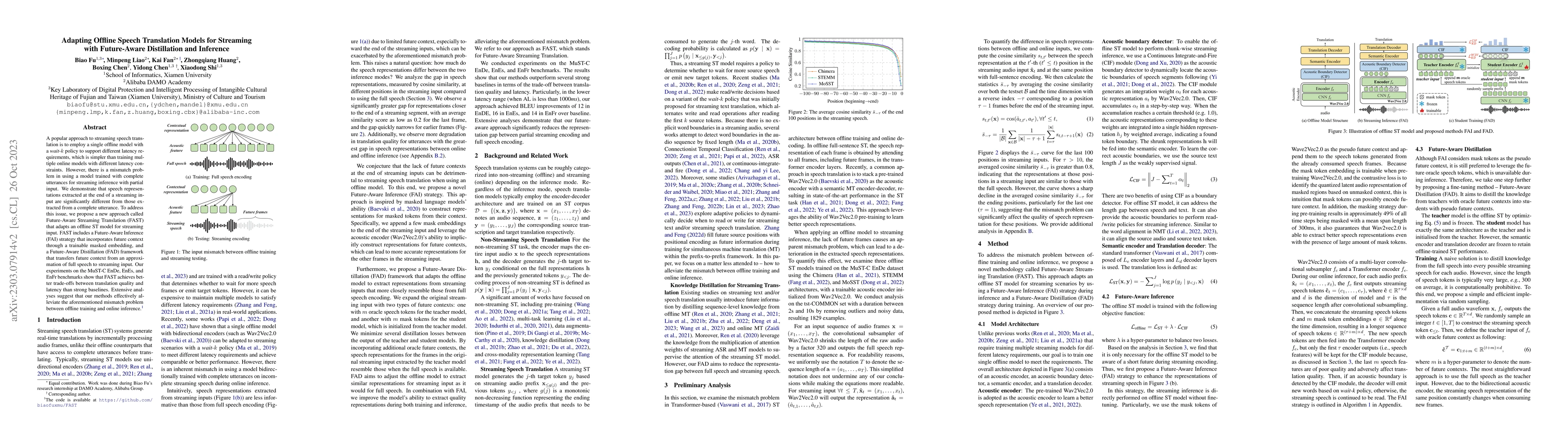 Thumbnail for Adapting Offline Speech Translation Models for Streaming with
  Future-Aware Distillation and Inference