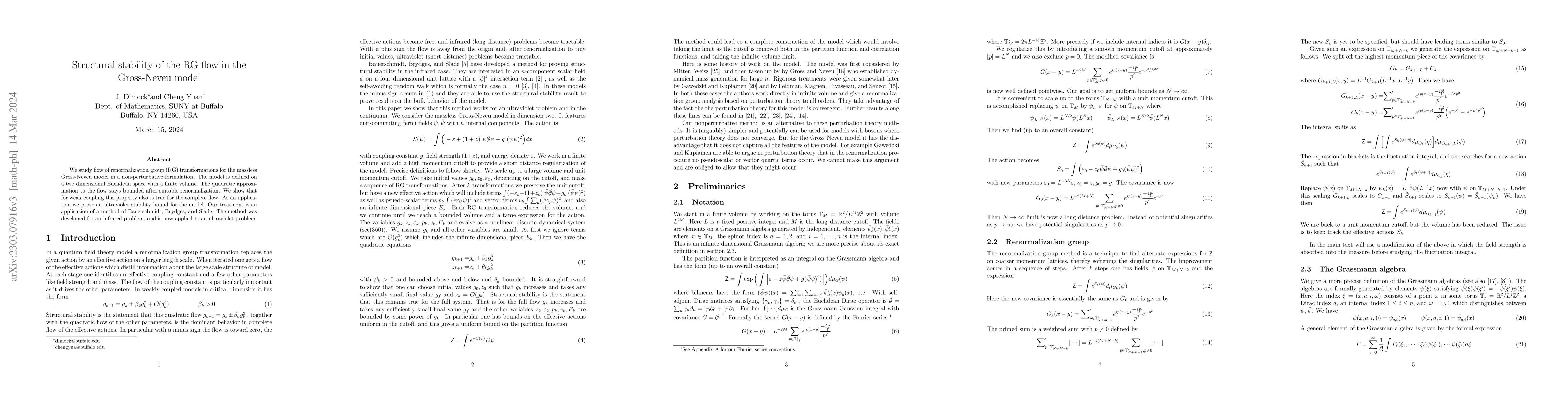 Thumbnail for Structural stability of the RG flow in the Gross-Neveu model