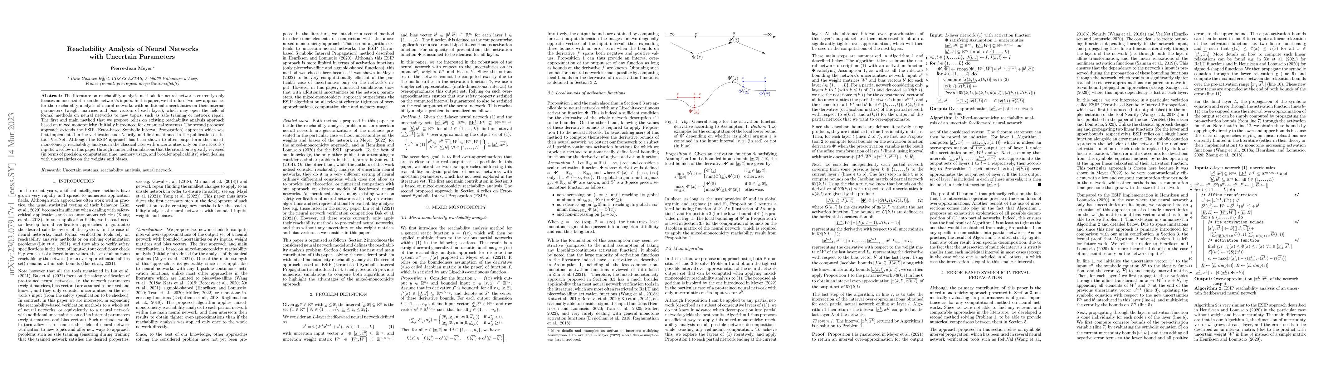 Thumbnail for Reachability Analysis of Neural Networks with Uncertain Parameters