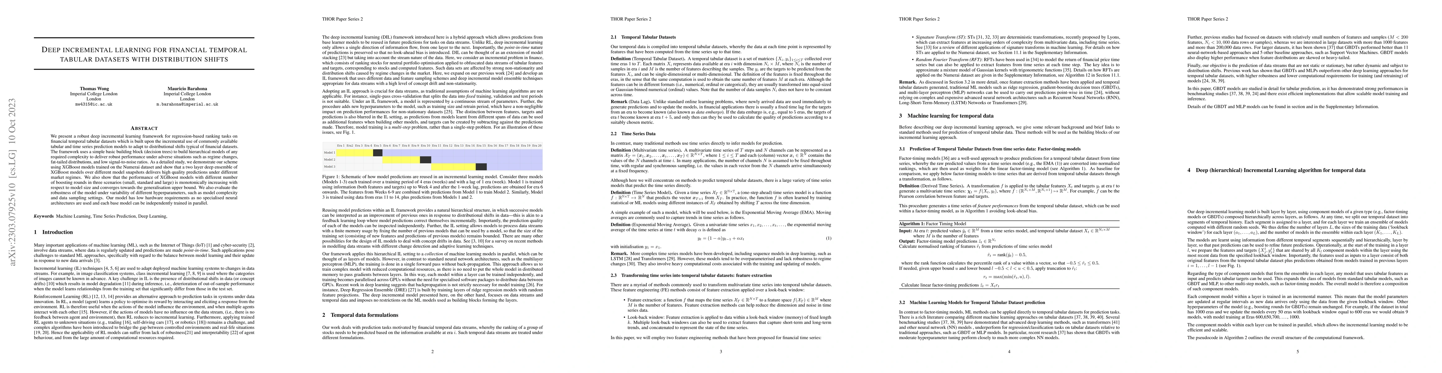 Thumbnail for Deep incremental learning models for financial temporal tabular datasets
  with distribution shifts
