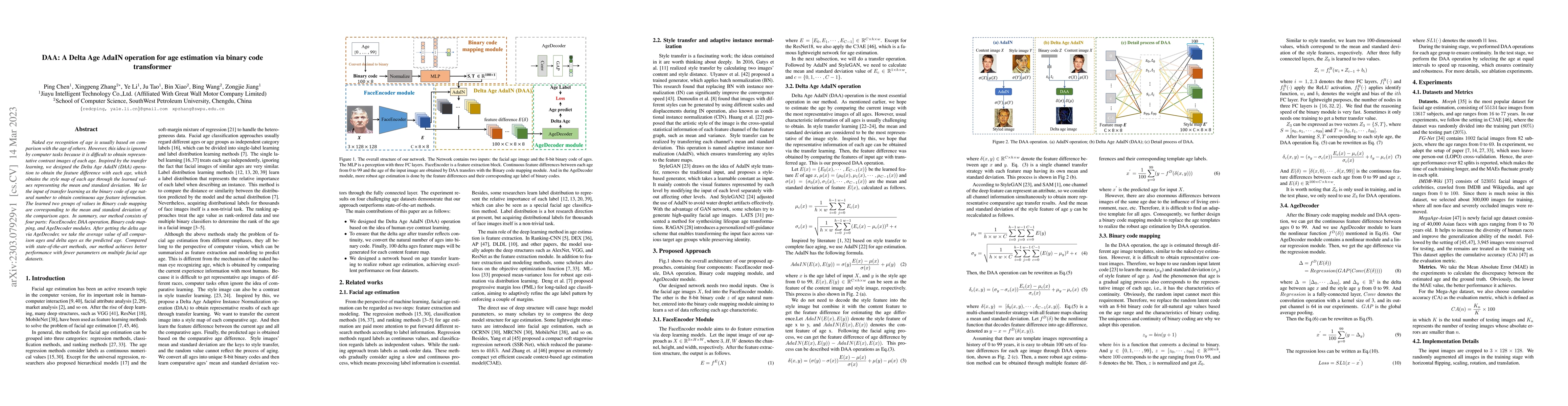 Thumbnail for DAA: A Delta Age AdaIN operation for age estimation via binary code
  transformer
