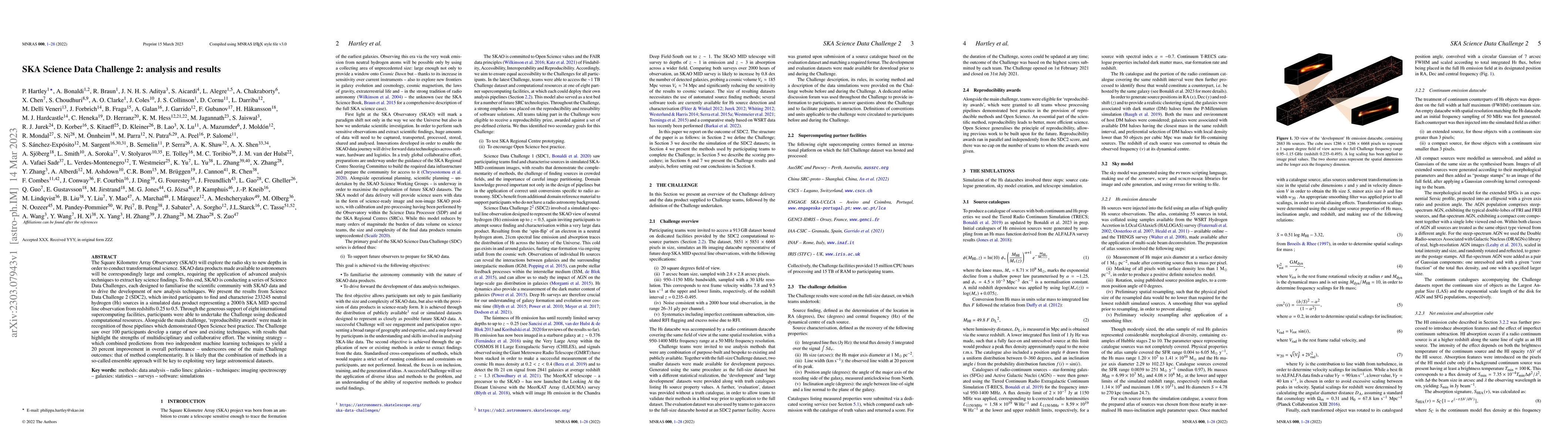 Thumbnail for SKA Science Data Challenge 2: analysis and results