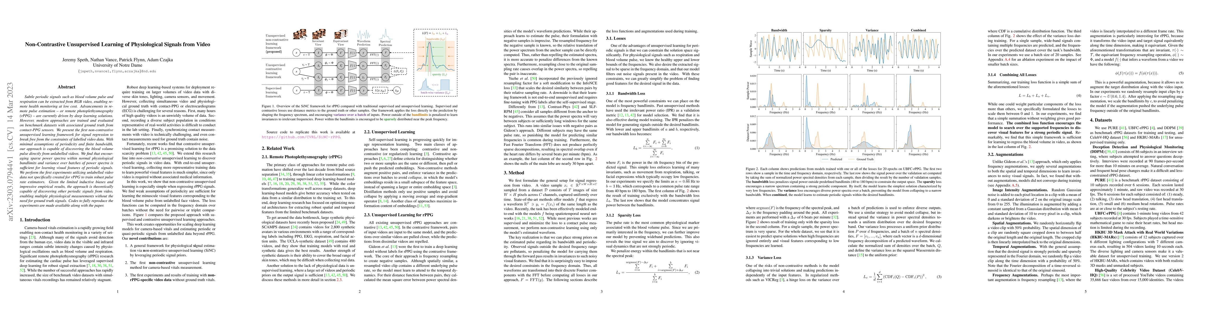 Thumbnail for Non-Contrastive Unsupervised Learning of Physiological Signals from
  Video
