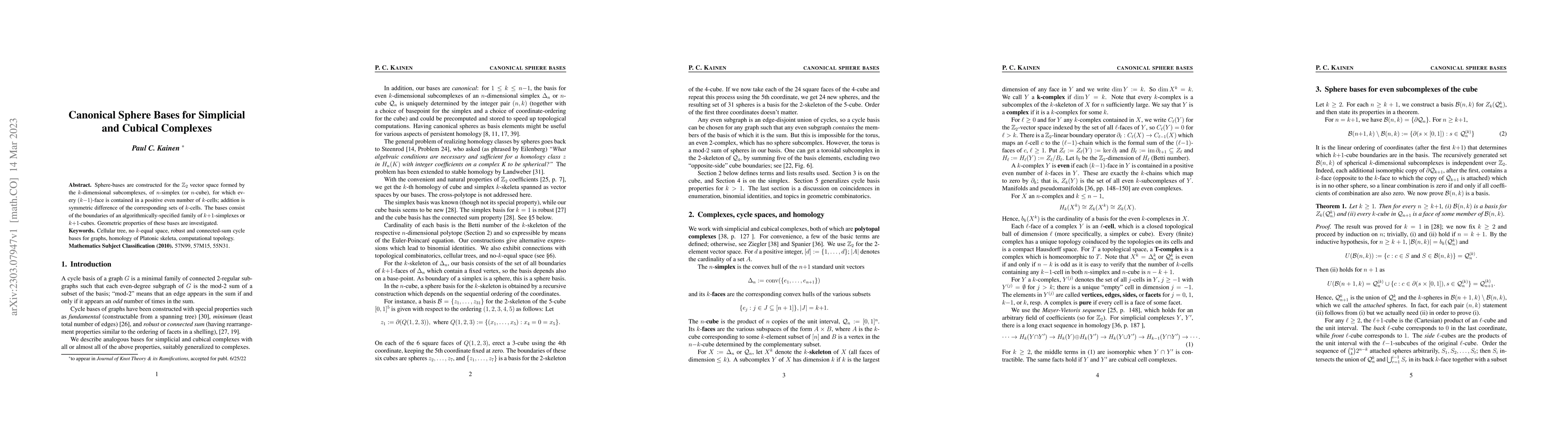 Thumbnail for Canonical Sphere Bases for Simplicial and Cubical Complexes