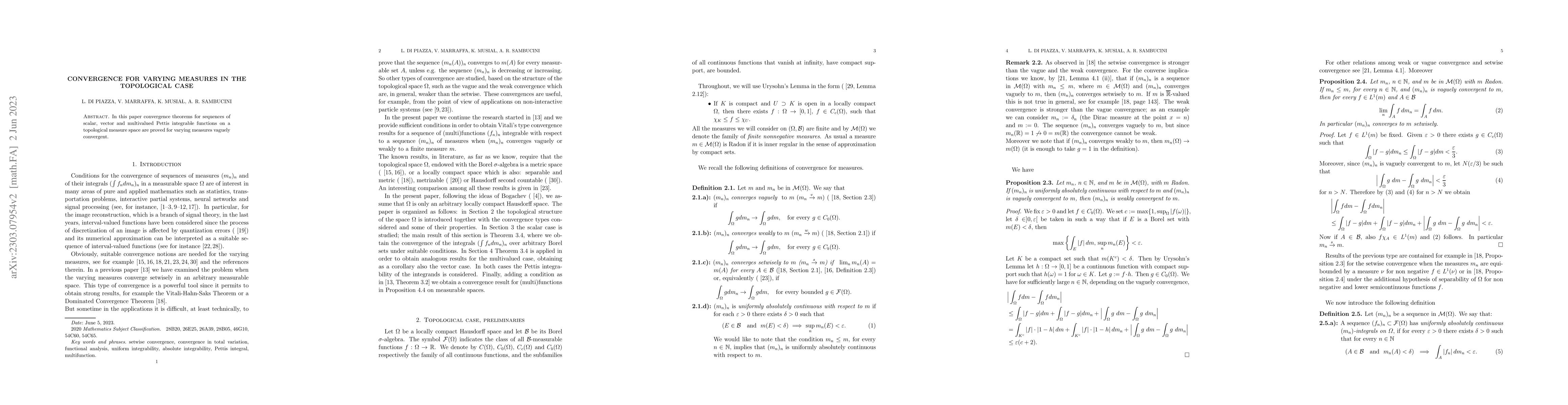 Thumbnail for Convergence for varying measures in the topological case