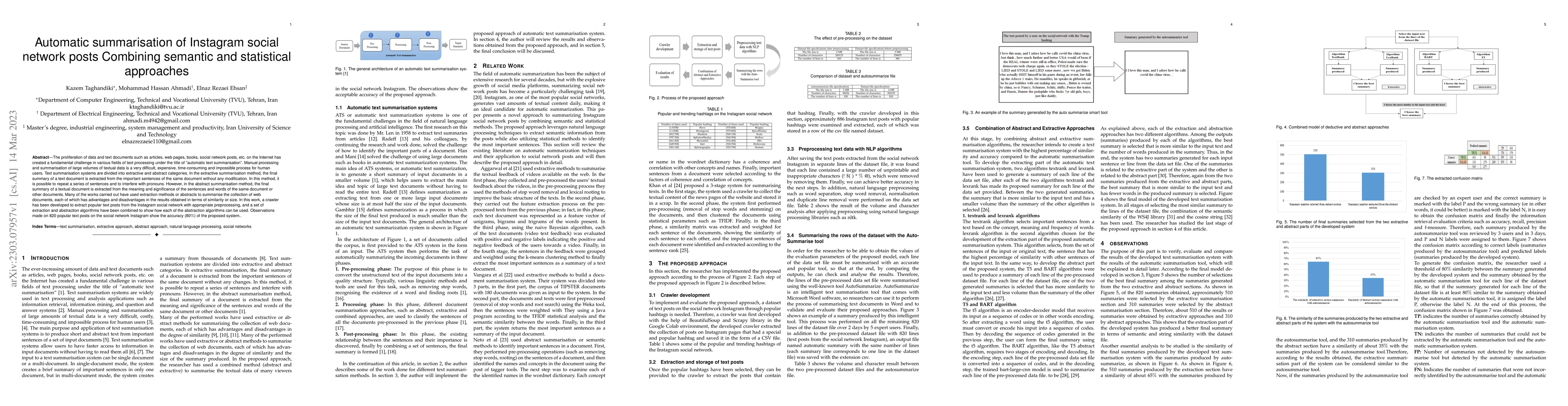 Thumbnail for Automatic summarisation of Instagram social network posts Combining
  semantic and statistical approaches