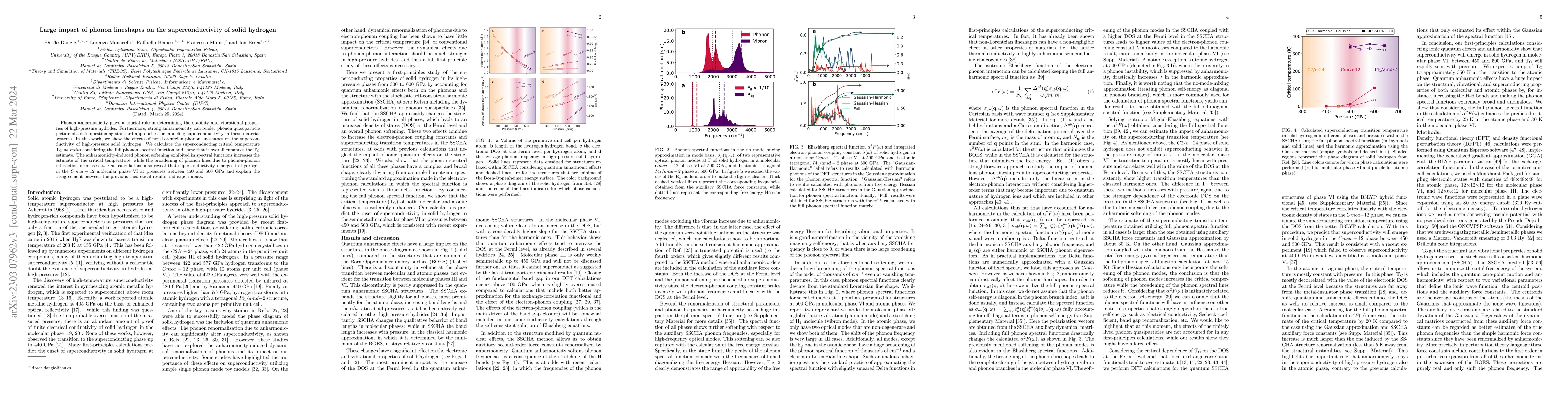 Thumbnail for Large impact of phonon lineshapes on the superconductivity of solid
  hydrogen