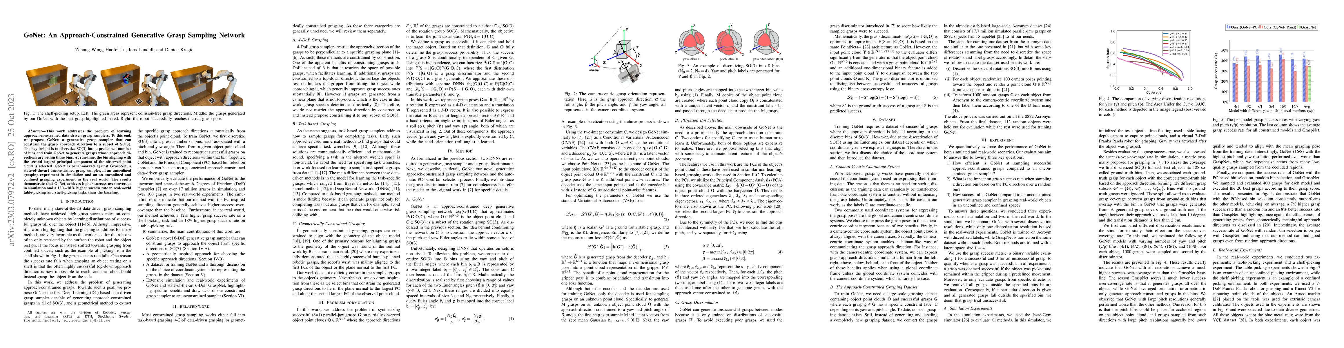 Thumbnail for GoNet: An Approach-Constrained Generative Grasp Sampling Network