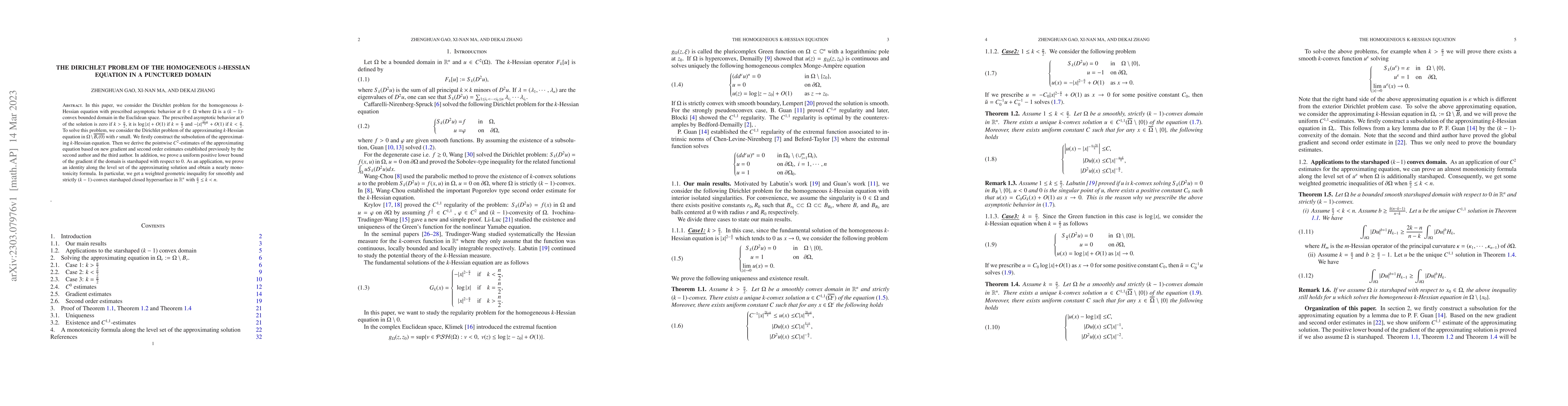 Thumbnail for The Dirichlet problem of the homogeneous $k$-Hessian equation in a
  punctured domain