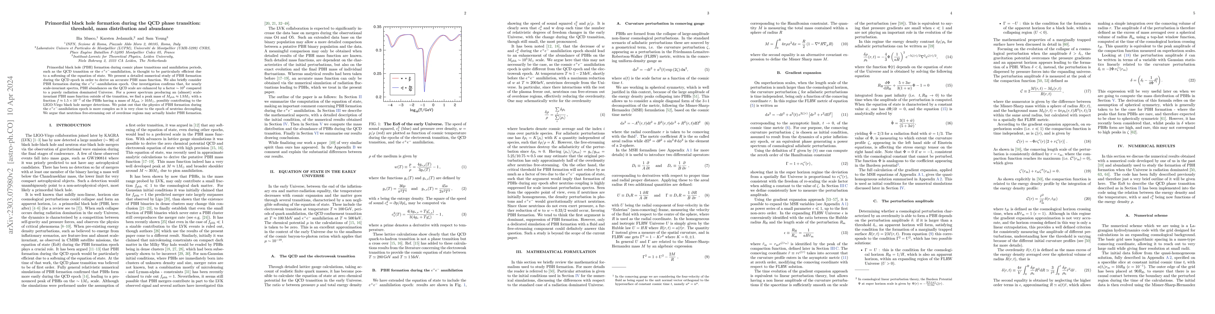 Thumbnail for Primordial black hole formation during the QCD phase transition:
  threshold, mass distribution and abundance
