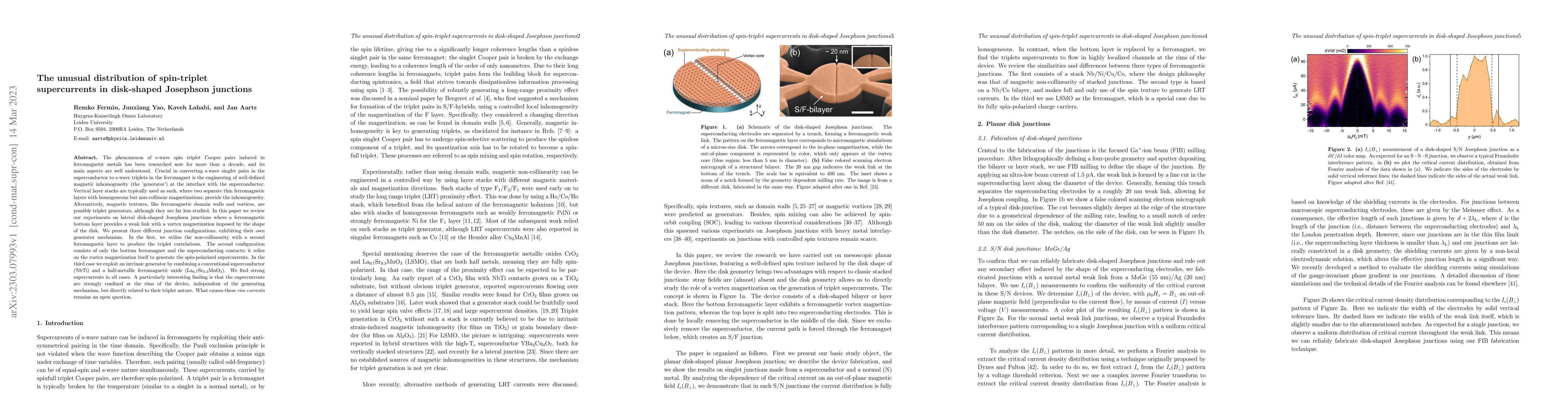 Thumbnail for The unusual distribution of spin-triplet supercurrents in disk-shaped
  Josephson junctions