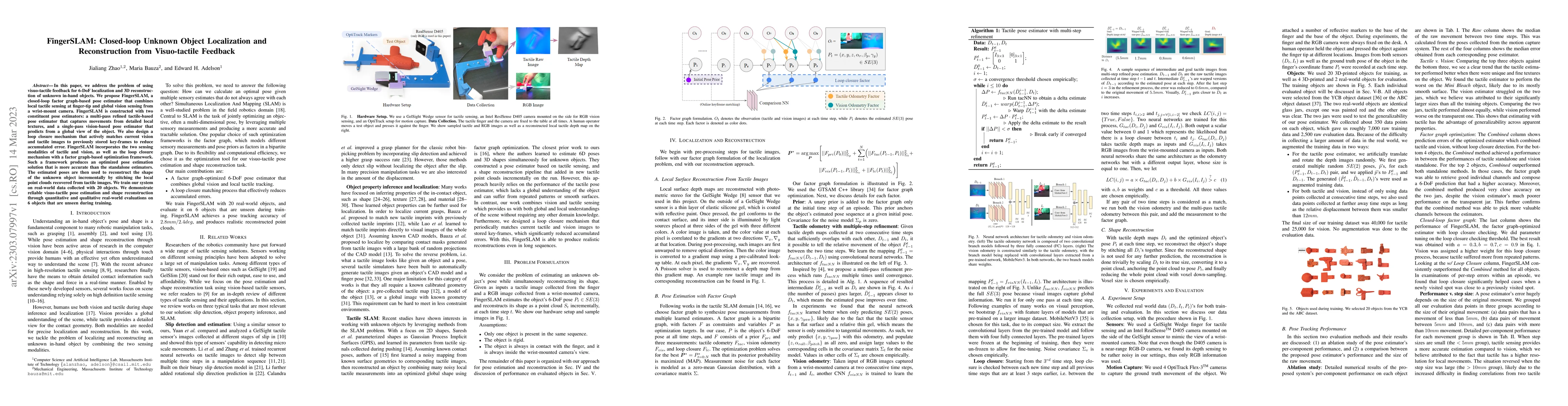 Thumbnail for FingerSLAM: Closed-loop Unknown Object Localization and Reconstruction
  from Visuo-tactile Feedback