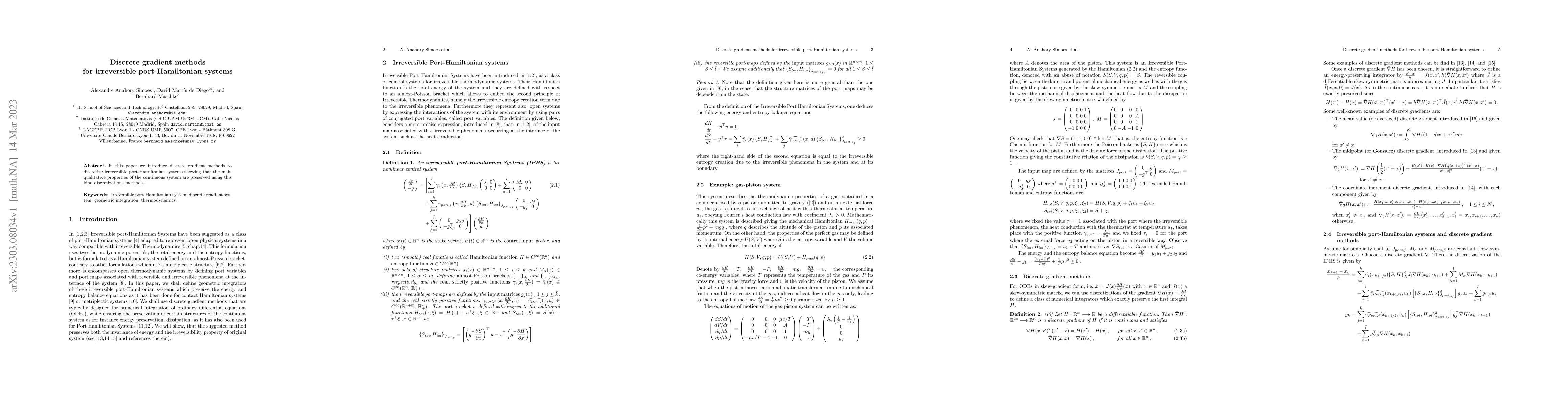Thumbnail for Discrete gradient methods for irreversible port-Hamiltonian systems