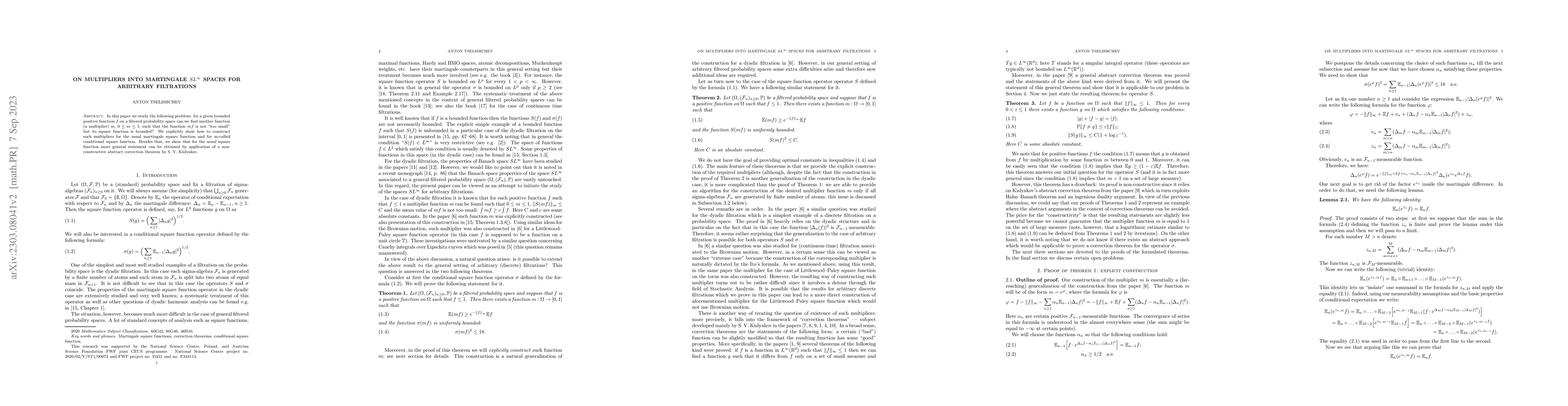 Thumbnail for On multipliers into martingale $SL^\infty$ spaces for arbitrary
  filtrations