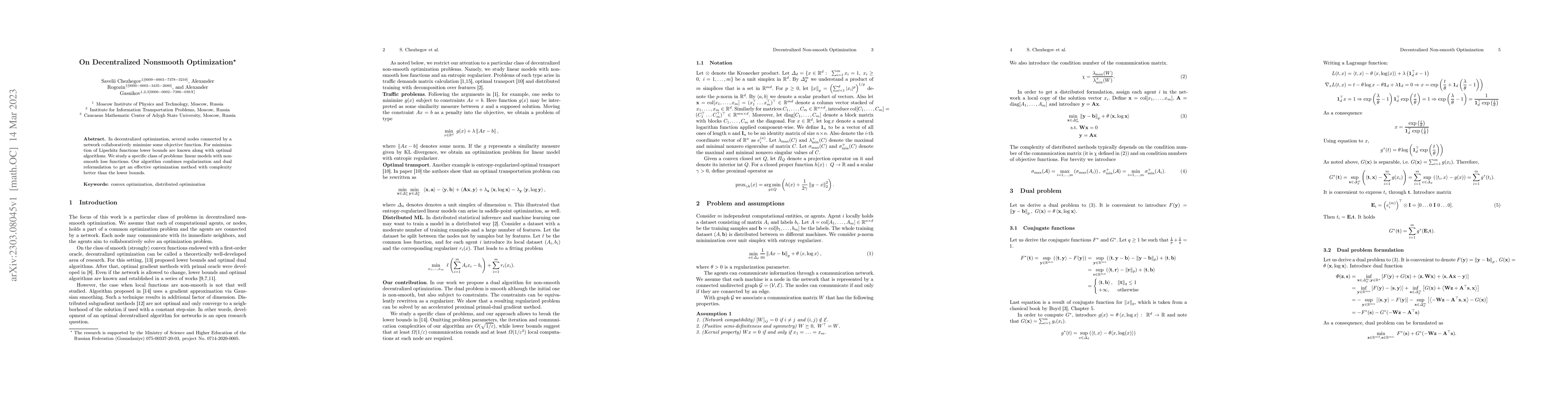 Thumbnail for On Decentralized Nonsmooth Optimization