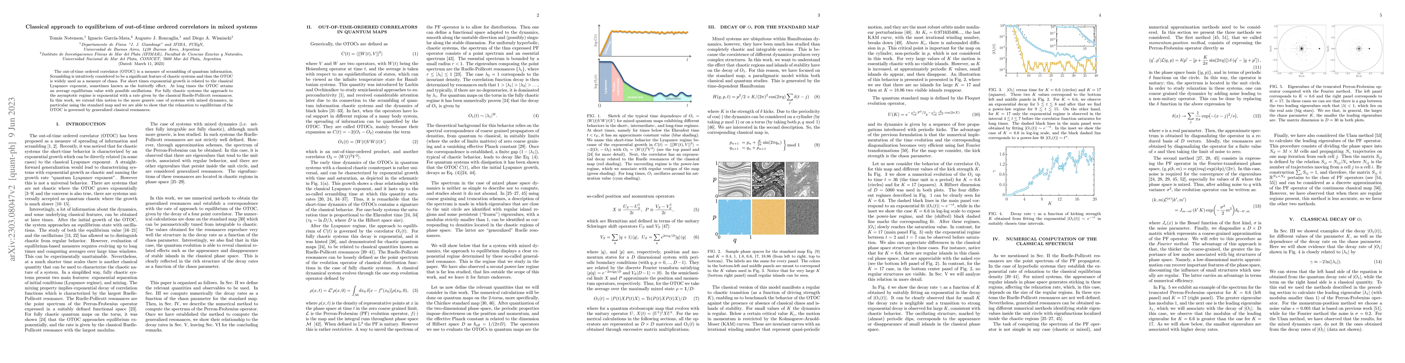 Thumbnail for Classical approach to equilibrium of out-of-time ordered correlators in
  mixed systems