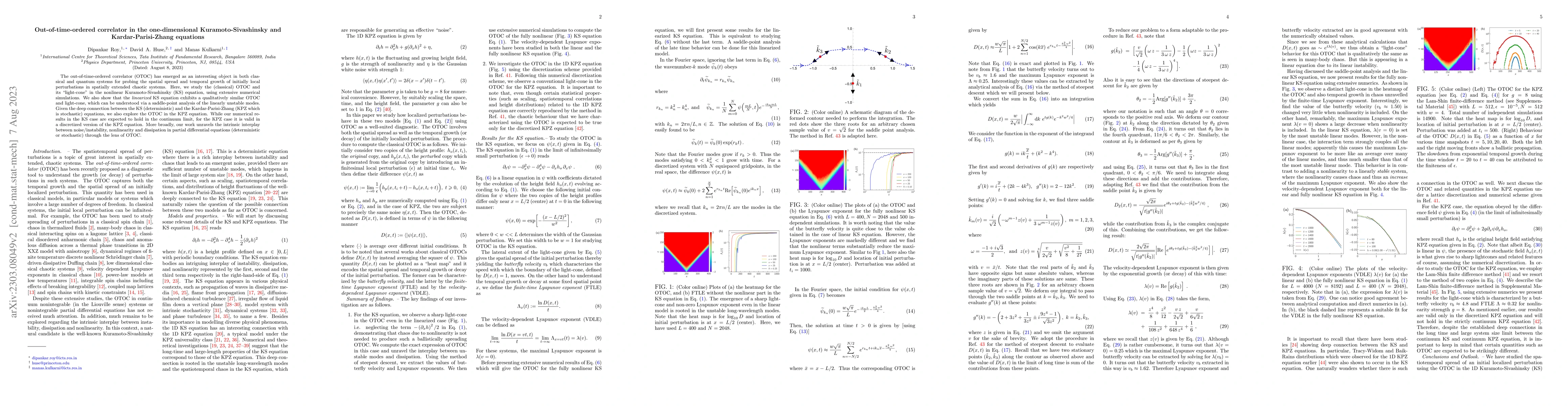 Thumbnail for Out-of-time-ordered correlator in the one-dimensional
  Kuramoto-Sivashinsky and Kardar-Parisi-Zhang equations