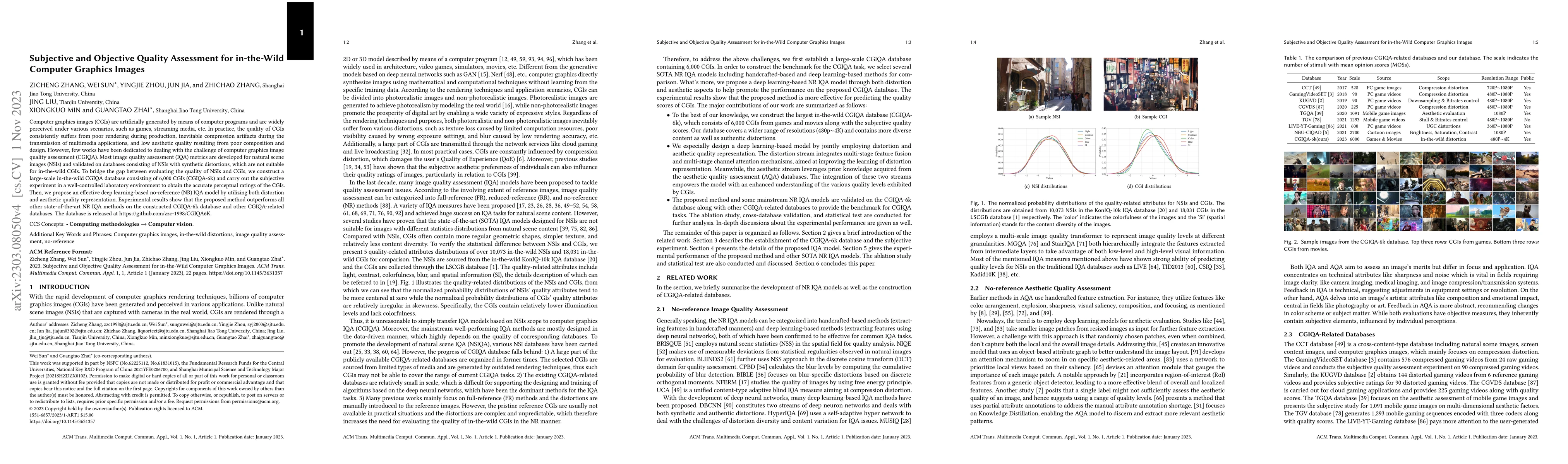 Thumbnail for Subjective and Objective Quality Assessment for in-the-Wild Computer
  Graphics Images