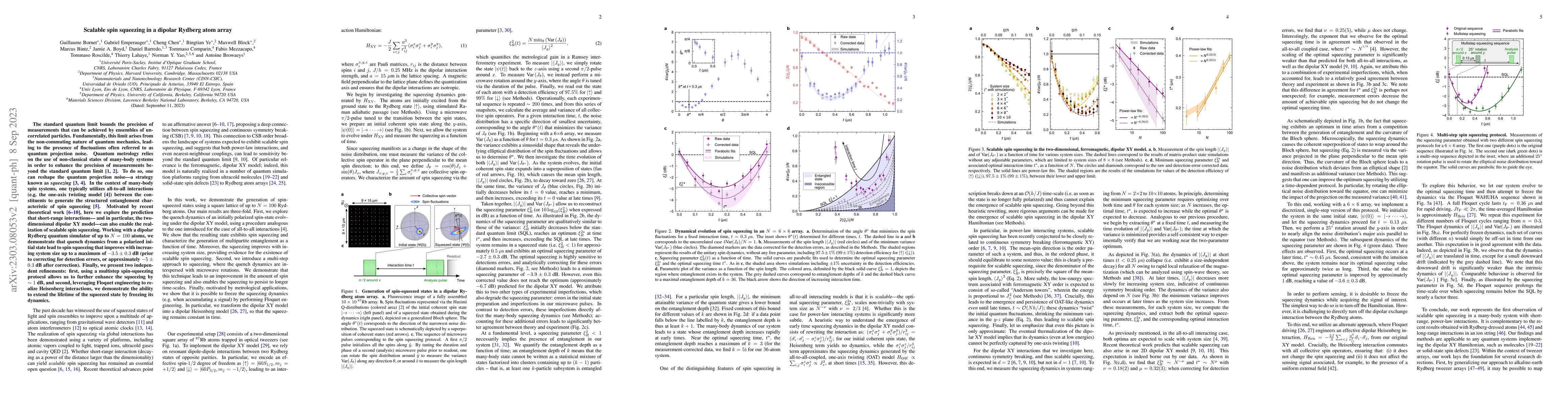 Thumbnail for Scalable spin squeezing in a dipolar Rydberg atom array