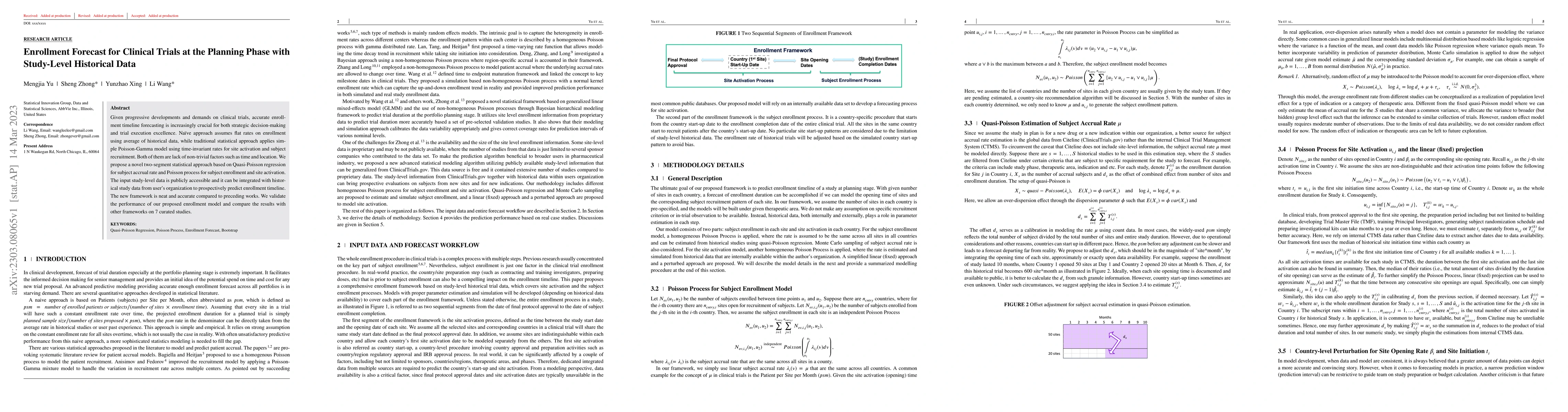 Thumbnail for Enrollment Forecast for Clinical Trials at the Planning Phase with
  Study-Level Historical Data