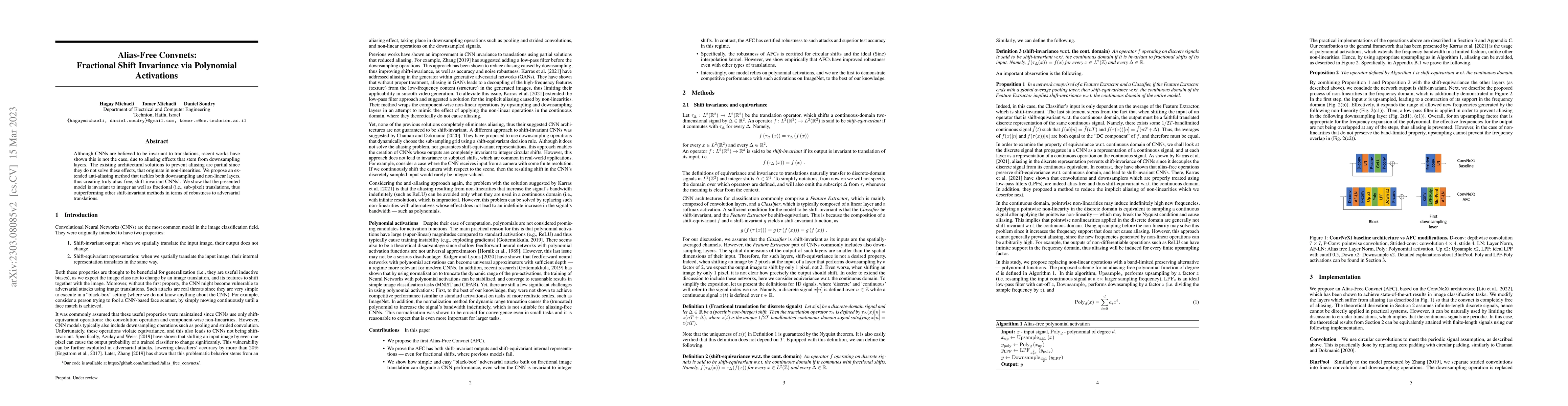 Thumbnail for Alias-Free Convnets: Fractional Shift Invariance via Polynomial
  Activations