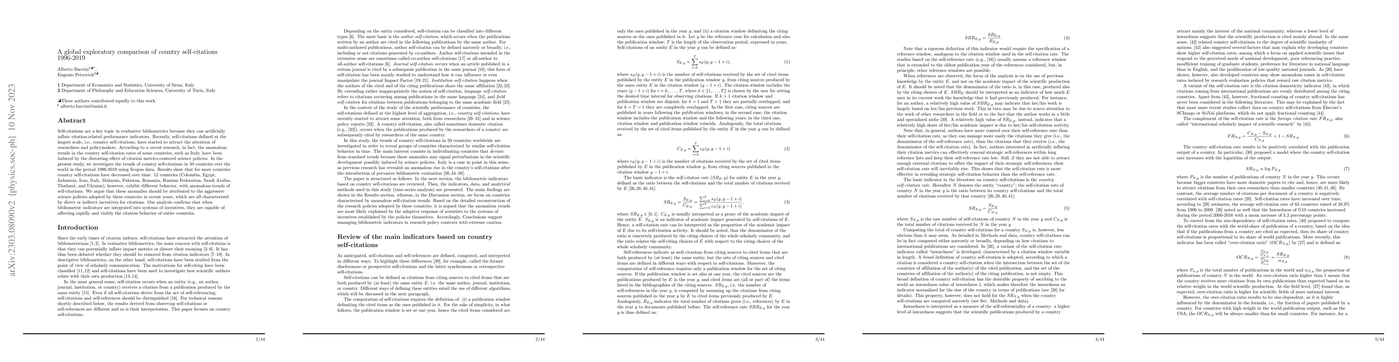 Thumbnail for A global exploratory comparison of country self-citations 1996-2019