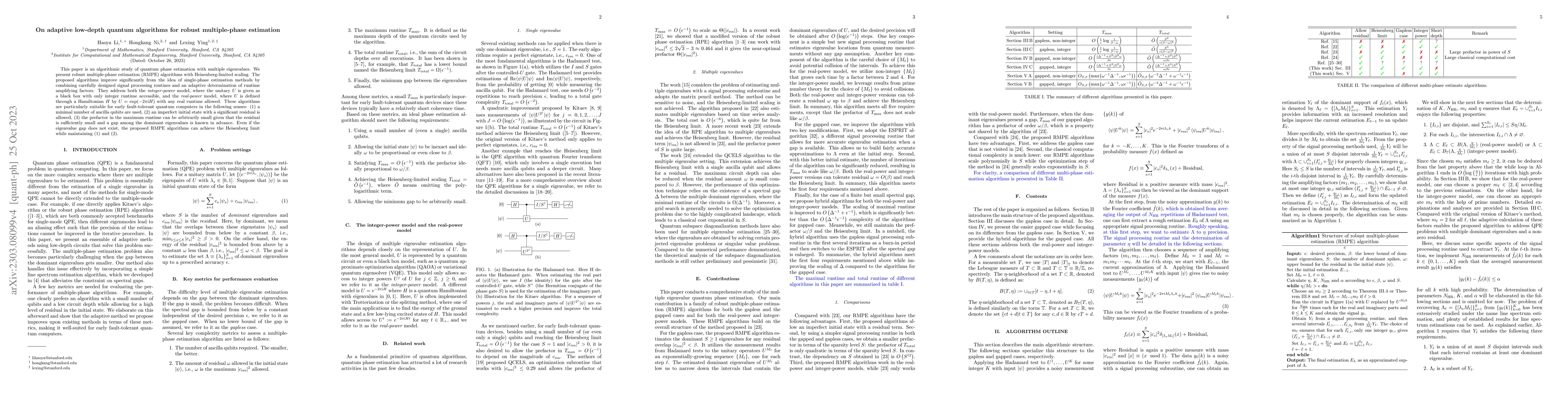 Thumbnail for On adaptive low-depth quantum algorithms for robust multiple-phase
  estimation