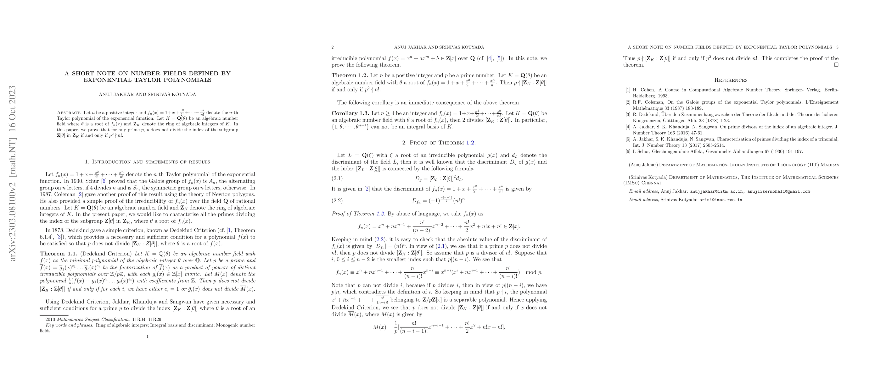 Thumbnail for A short note on number fields defined by exponential Taylor polynomials