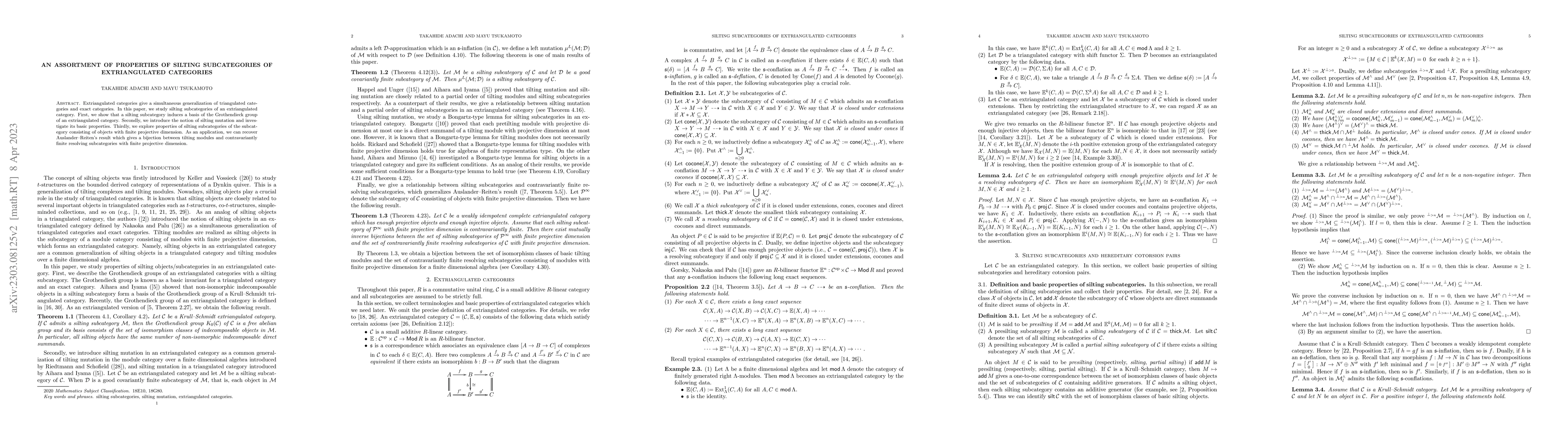 Thumbnail for An assortment of properties of silting subcategories of extriangulated
  categories