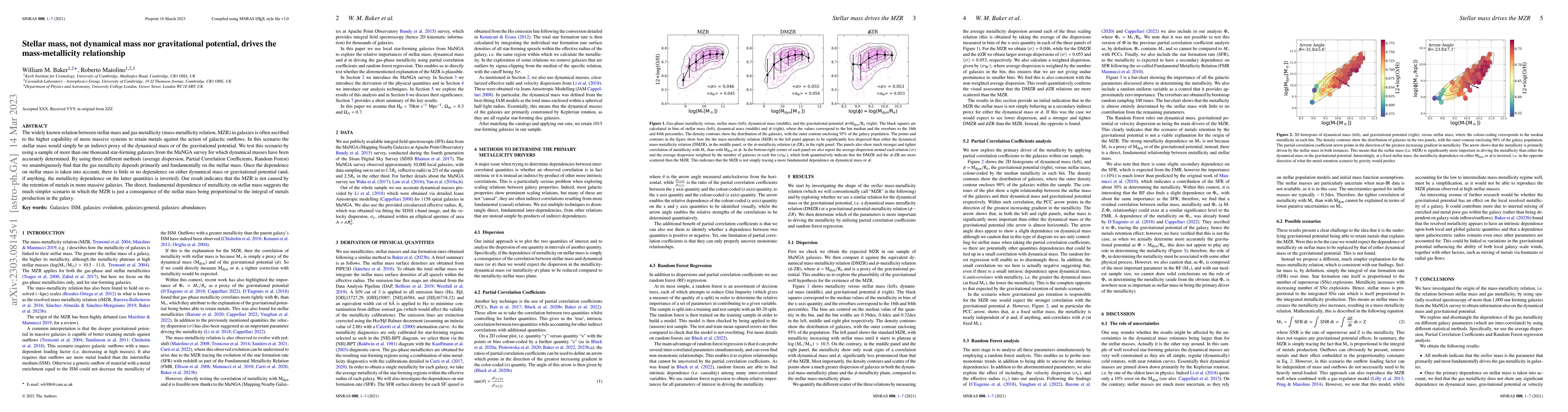 Thumbnail for Stellar mass, not dynamical mass nor gravitational potential, drives the
  mass-metallicity relationship
