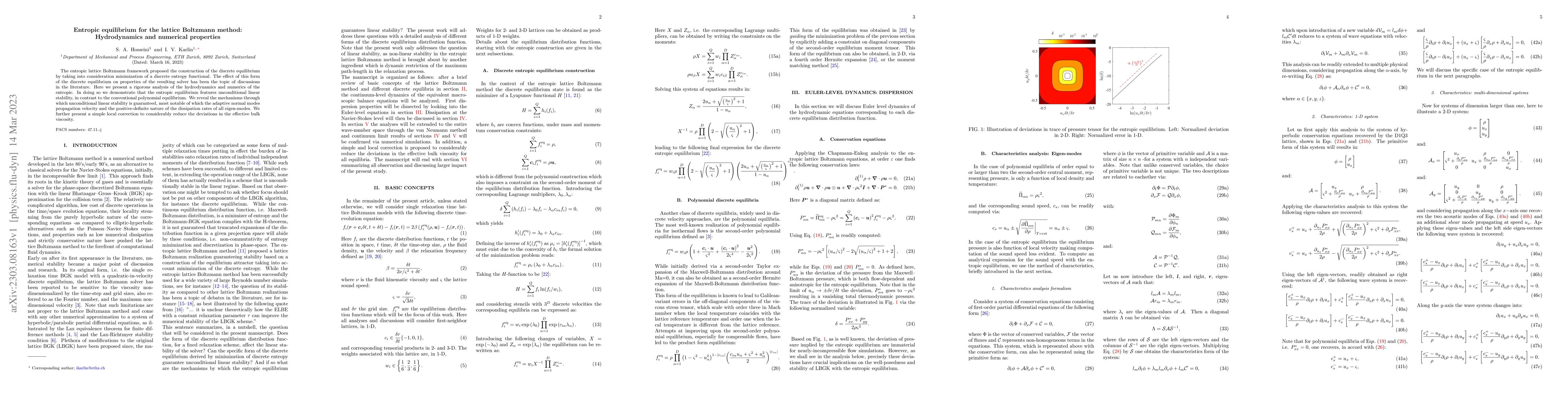 Thumbnail for Entropic equilibrium for the lattice Boltzmann method: Hydrodynamics and
  numerical properties