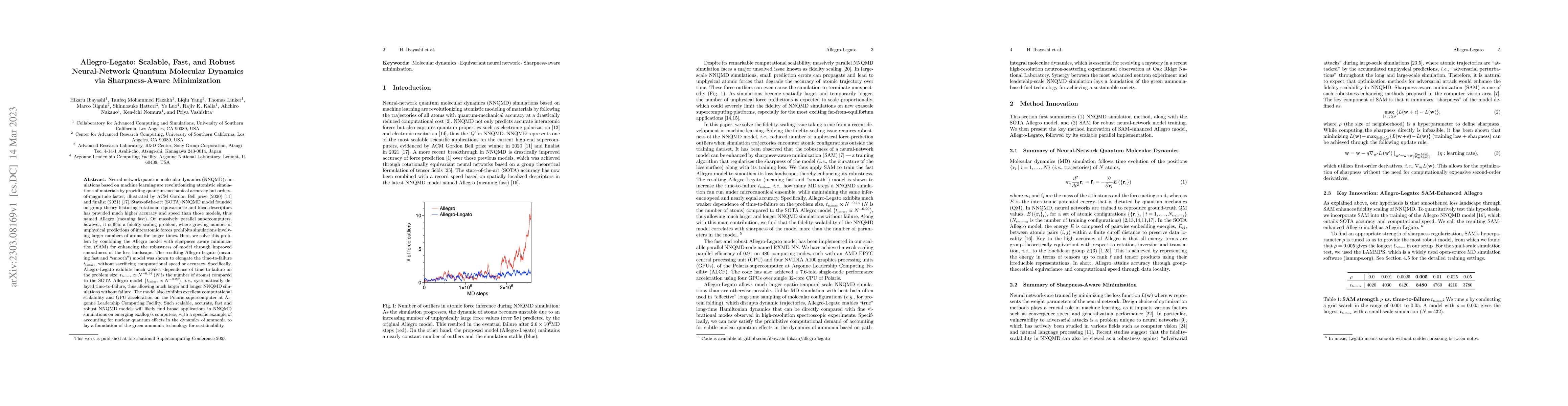 Thumbnail for Allegro-Legato: Scalable, Fast, and Robust Neural-Network Quantum
  Molecular Dynamics via Sharpness-Aware Minimization