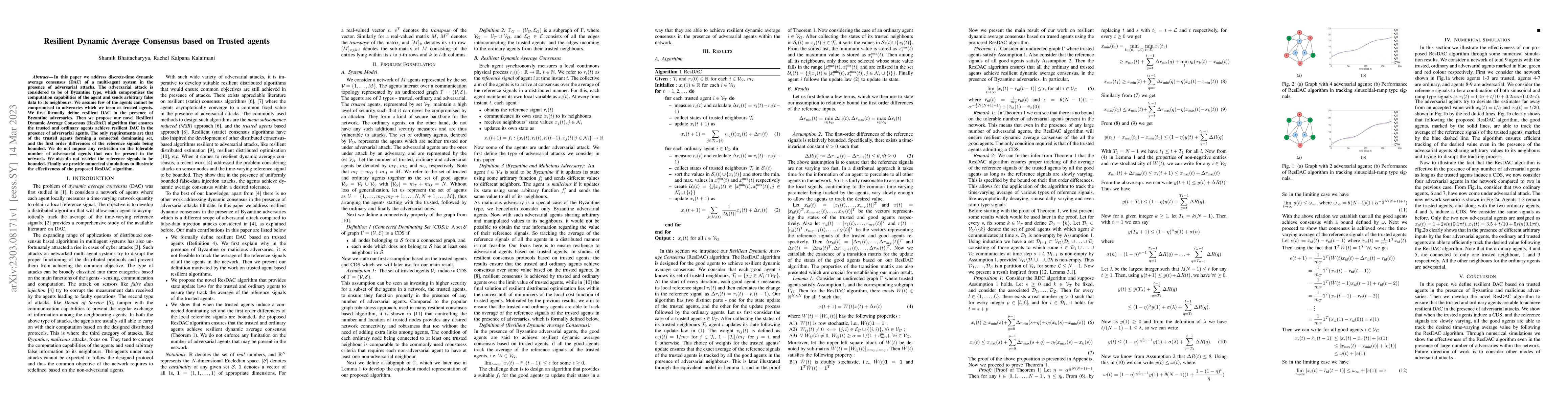 Thumbnail for Resilient Dynamic Average Consensus based on Trusted agents