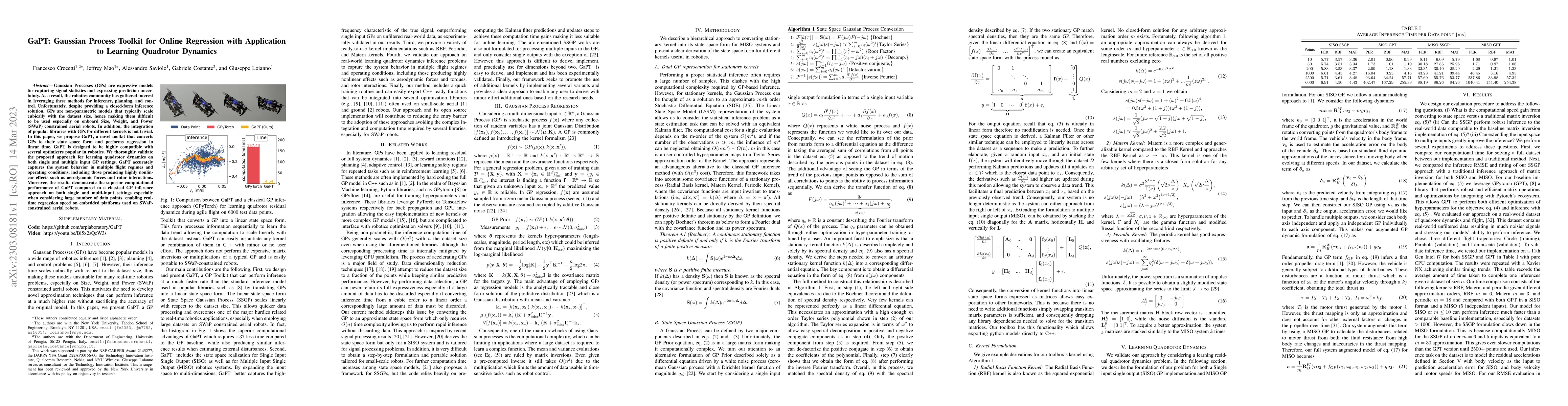 Thumbnail for GaPT: Gaussian Process Toolkit for Online Regression with Application to
  Learning Quadrotor Dynamics