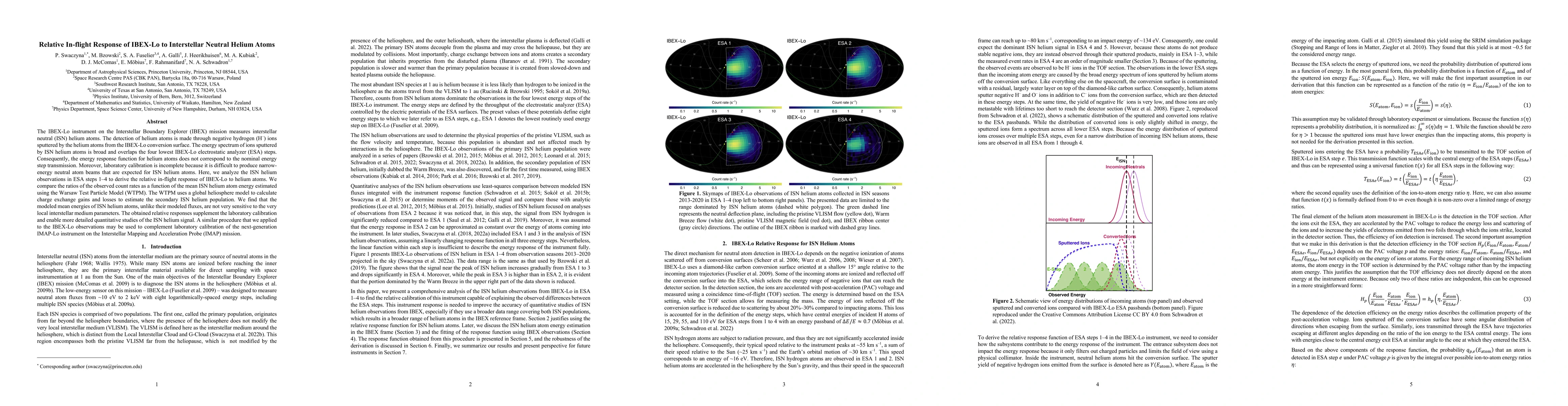 Thumbnail for Relative In-flight Response of IBEX-Lo to Interstellar Neutral Helium
  Atoms