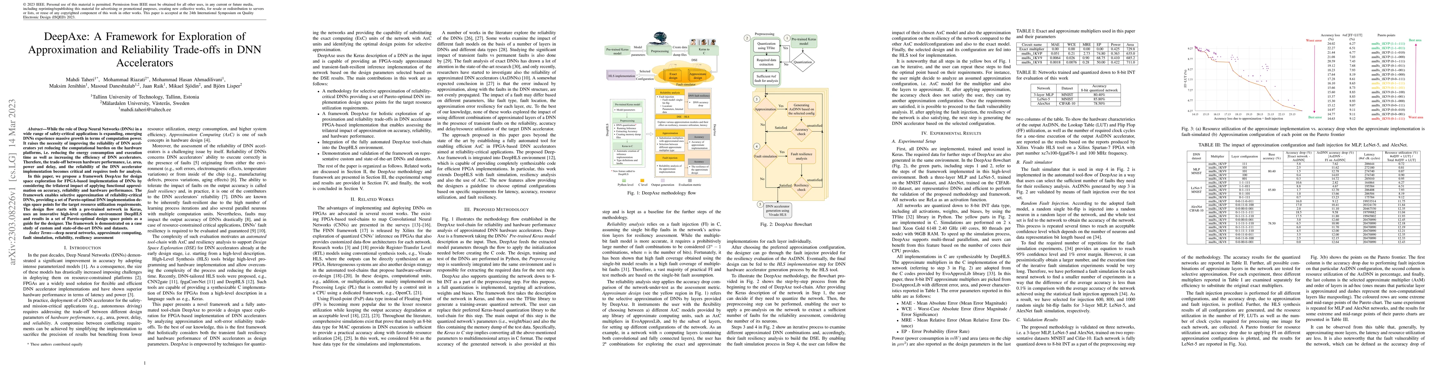 Thumbnail for DeepAxe: A Framework for Exploration of Approximation and Reliability
  Trade-offs in DNN Accelerators