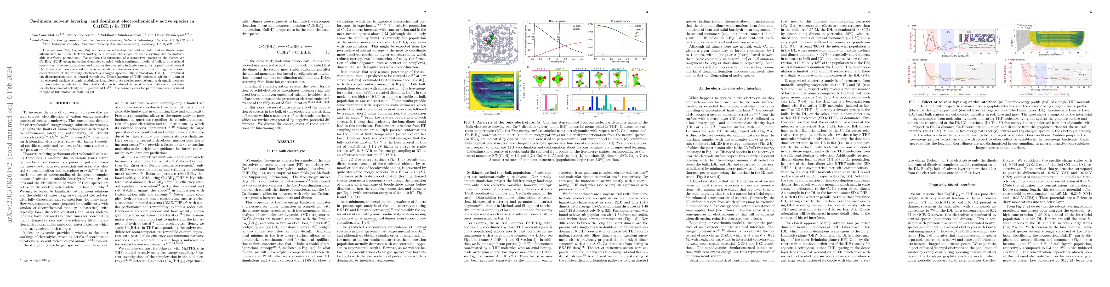 Thumbnail for Ca-dimers, solvent layering, and dominant electrochemically active
  species in Ca(BH$_4$)$_2$ in THF