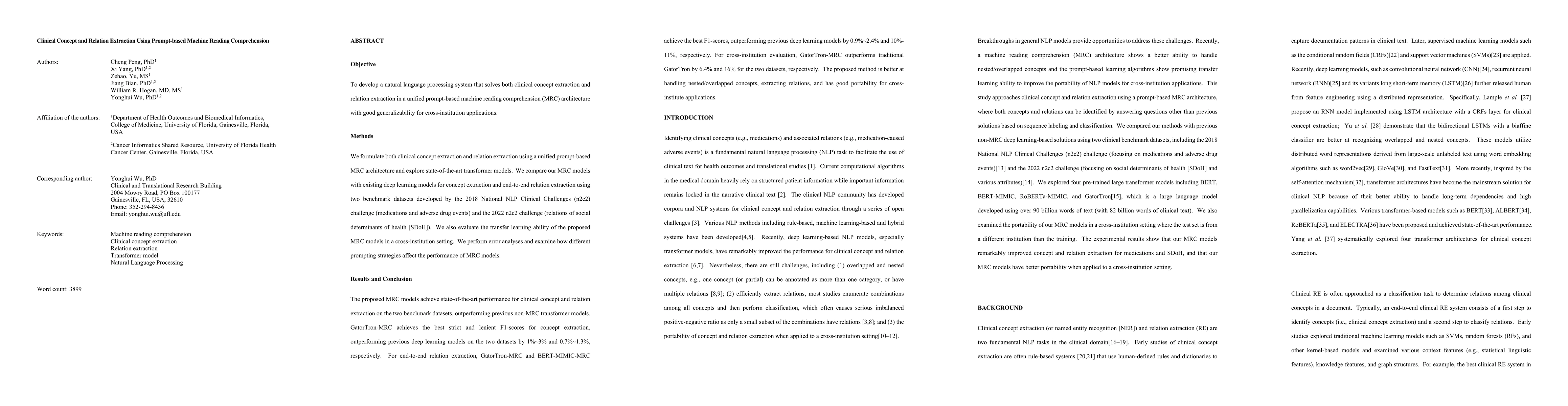 Thumbnail for Clinical Concept and Relation Extraction Using Prompt-based Machine
  Reading Comprehension