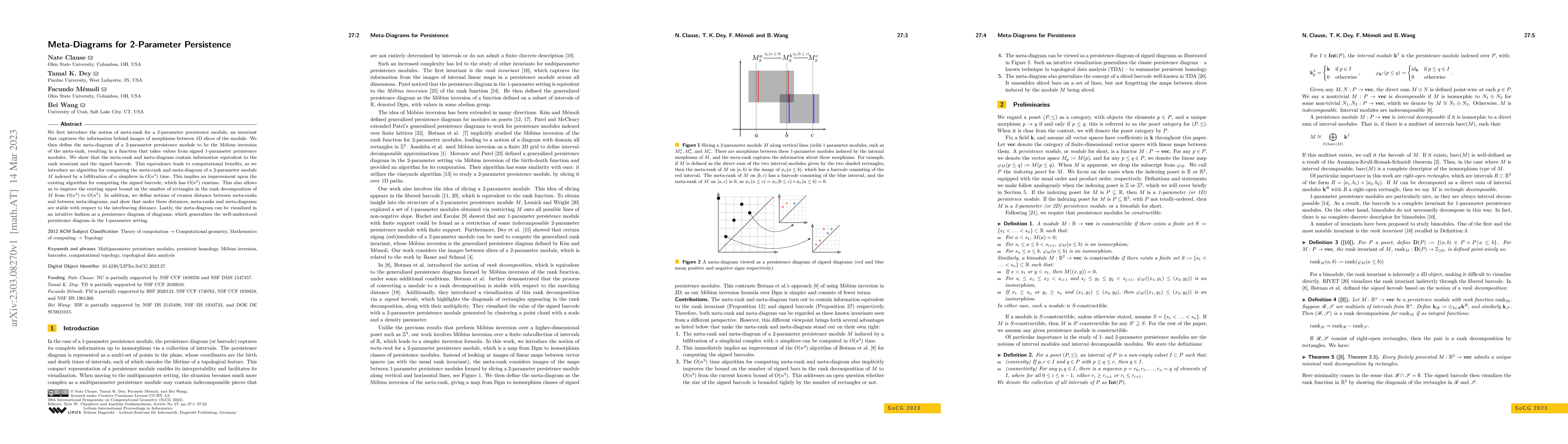 Thumbnail for Meta-Diagrams for 2-Parameter Persistence