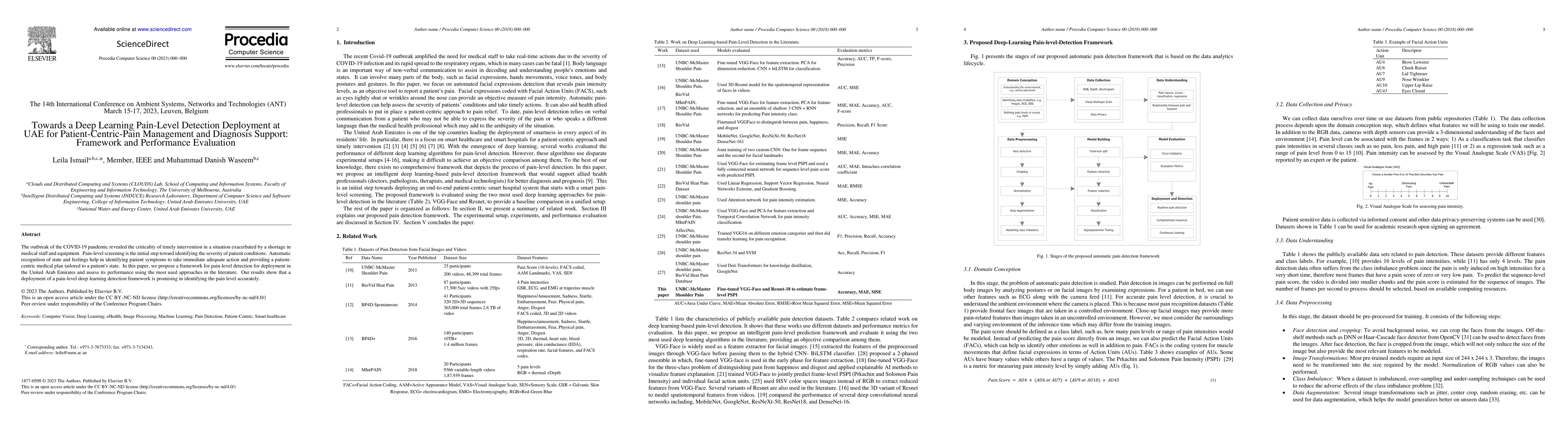 Thumbnail for Towards a Deep Learning Pain-Level Detection Deployment at UAE for
  Patient-Centric-Pain Management and Diagnosis Support: Framework and
  Performance Evaluation