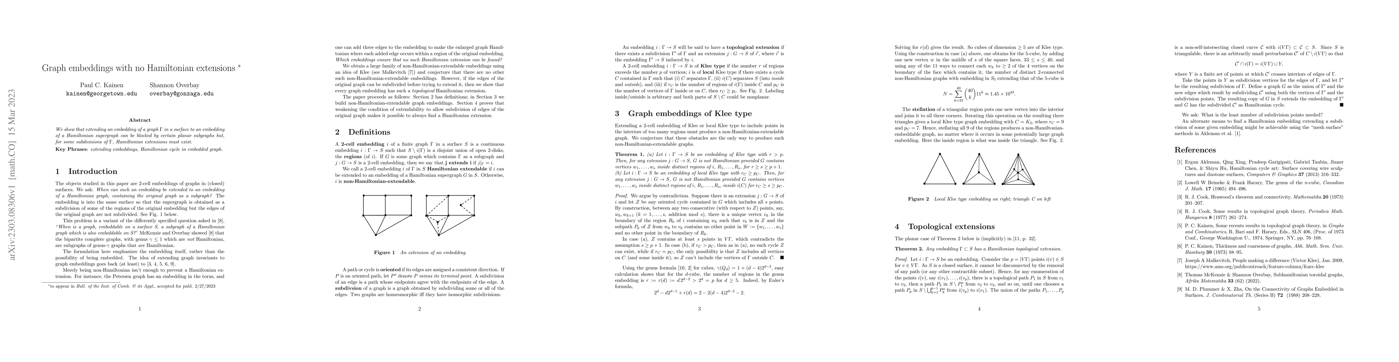 Thumbnail for Graph embeddings with no Hamiltonian extensions